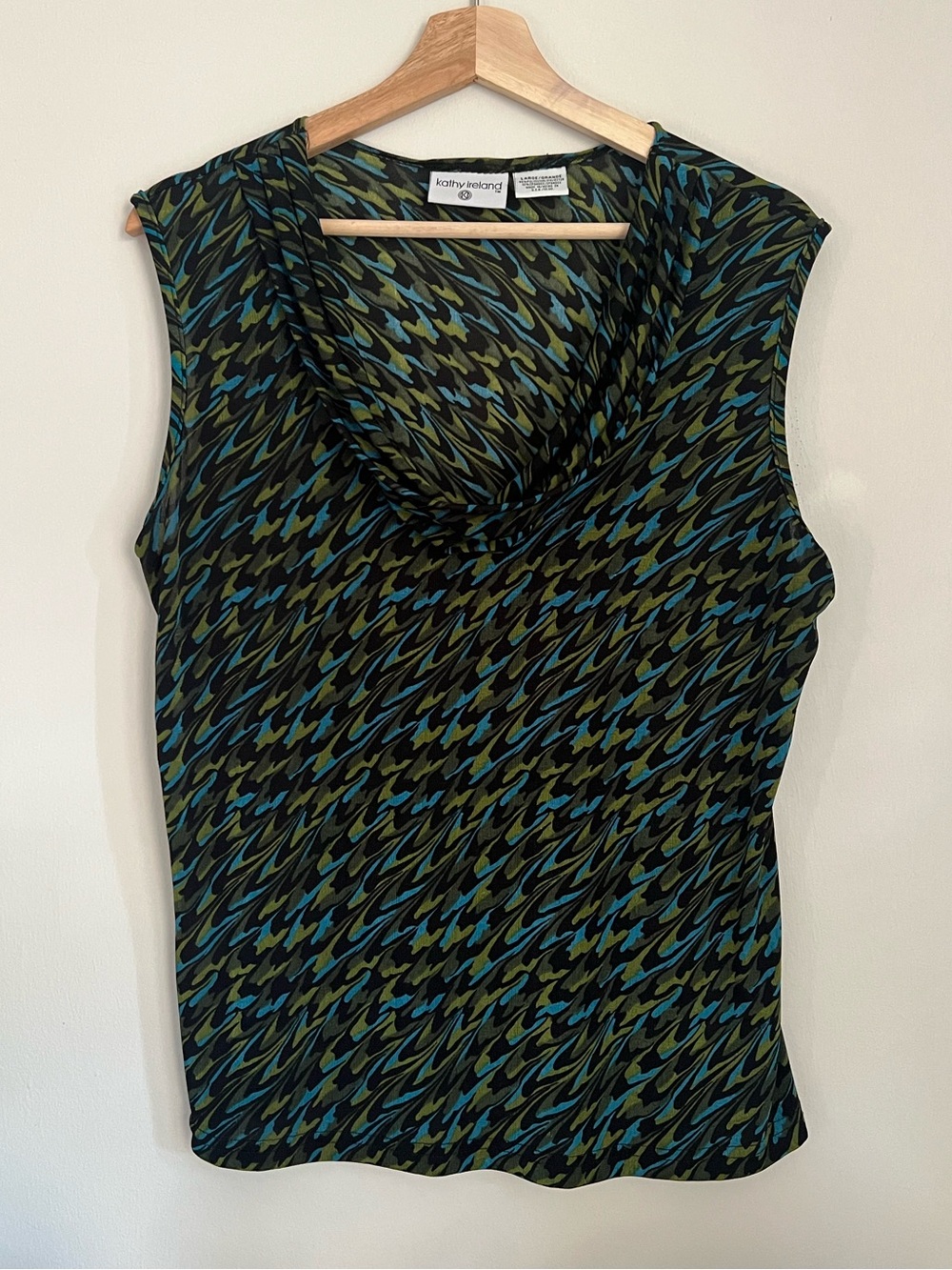Kathy Ireland Sleeveless Cowl Neck Top